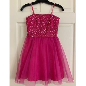 Hot pink Un Deux Trois girls party dress